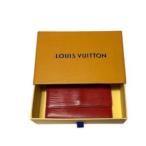 Louis Vuitton Red Epi Key Holder 6 Rings Comes with Louis Vuitton Box